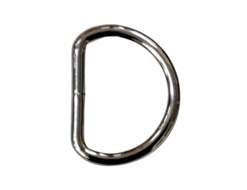   D-Ring zilverkleurig metaal. Aan de binnenkant gemeten ongeveer 25 mm  Afmetingen buitenkant: ongeveer 31 x 24 mm  Dikte 3 mm