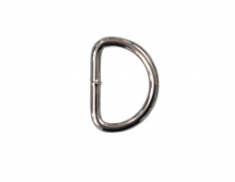 D-Ring zilverkleurig metaal. Binnenkant ongeveer 19 mm  Afmetingen buitenkant: ongeveer 24 x 19 mm  Dikte ongeveer 2,6 mm