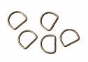 D-Ring Brons metaal. Aan de binnenkant gemeten ongeveer 20 mm  Afmetingen buitenkant: ongeveer 25 x 18 mm  Dikte ongeveer 2,5 mm