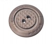 Roos Bizzkids kunststof knoop met de woorden Roos en Bizz Kids  2 gaats Taupe/bruin  Doorsnee ongeveer 27 mm.