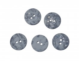 Bizzkids en Roos knoop  Jeansblauw-grijs gevlekt  20mm