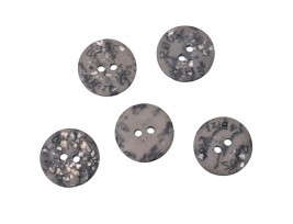 Bizzkids en Roos knoop Taupe-grijs gevlekt  20mm