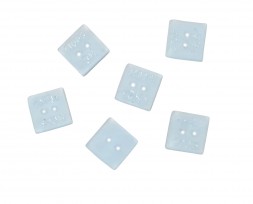 Plastic vierkante Roos knoop Lichtblauw   14mm