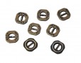 Bizzkids en Roos metalen knoop met 2 openingen  Oudgoud, met de woorden Roos & Bizzkids  Doorsnee ongeveer 10 mm