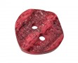 Bizzkids&Roos kunststof knoop 2 gaats  Grove rood en bordeauxrode knoop  Doorsnee ongeveer 14 mm  Dikte ongeveer 4 mm
