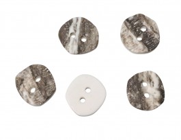 Bizzkids en Roos Grove knoop Grijs/wit   19mm