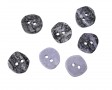 Bizzkids&Roos kunststof knoop 2 gaats  Grove grijs/blauwe knoop  Doorsnee ongeveer 14 mm  Dikte ongeveer 4 mm