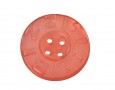 Roos Bizzkids rubber knoop met de woorden Bizz Kids  4 gaats, rood, iets transparant  Doorsnee ongeveer  14 mm.