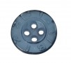 Roos Bizzkids rubber knoop met de woorden Bizz Kids  4 gaats, donkerblauw, iets transparant  Doorsnee ongeveer  13 mm.