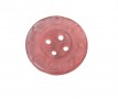 Roos Bizzkids rubber knoop met de woorden Bizz Kids  4 gaats, cassis, iets transparant  Doorsnee ongeveer  14 mm.