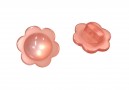 Oranje bloemknoop op een steeltje  Doorsnee ongeveer 12 mm  Van Roos Fournituren