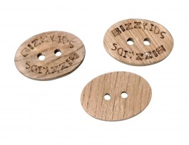 BK knoop Hout ovaal 24x16mm