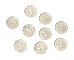 Roos knoop met witte krinkel wit  12.5mm