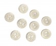 Kunststof knoop van Bizzkids  Witte knoop met krinkel, iets doorschijnend  Doorsnee ongeveer 12,5 mm