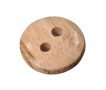 Houten knoop glad, 2 gaats.  Doorsnee ongeveer 11 mm  Houtkleurige knoop met nerven.
