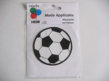 Voetbal applicatie Zwart/Wit 4.6 cm.