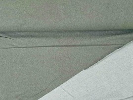 Grijs, (met een vleugje groen), stretch jeans. 48% katoen, 48% polyester,  4% elastan  1,40 mtr breed  280 gram p/m2