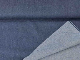 Een mooie donkerblauwe stretch jeans.  48% katoen, 48% polyester,  4% elastan  1,40 mtr breed  280 gram p/m2
