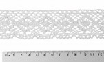 Wit kantklos kant van 38 mm. breed  100% katoen