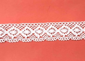 Kantklos kant Wit met cirkels 38 mm  KKK-R9