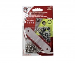 Roland Baby inslag drukknopen met werktuig. Een open rondje. Zwart Doorsnee 9.7 mm/10mm Messing (Roestbestendig)  15 stuks 