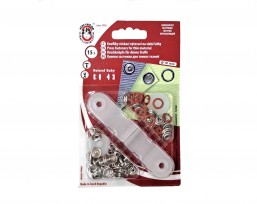Roland Baby inslag drukknopen met werktuig. Een open rondje. Rood  Doorsnee 9.7 mm/10mm Messing (Roestbeste