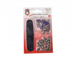 Roland Baby inslag drukknopen met werktuig. Een open rondje.Pink.  Doorsnee 9.7 mm/10mm Messing (Roestbeste