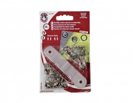 Roland Baby inslag drukknopen met werktuig. Een open rondje.  Kleur: Zilver/nickel  Doorsnee 11 mm  Messing roestvrij