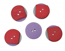 Kunststof knoop Rood/groen/paars met punt 20mm  702-ks2