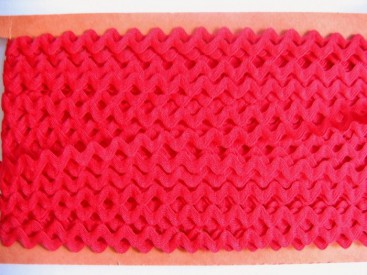 Zigzagband Rood 10mm.