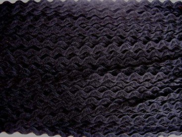 Zigzagband Zwart 10mm.