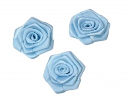 Lichtblauwe roos opnaaibare corsage 30mm   R305