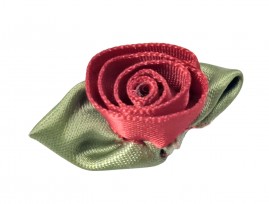 Bloem applicatie Rood roosje met groen  210R