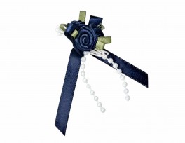 Corsage applicatie roosstrikje Donkerblauw  218r
