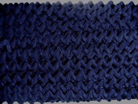 ZIgzagband Donkerblauw 12mm.