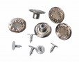Jeans metalen inslagknoop Zilver 3 sterren en takjes  17mm  jik3091