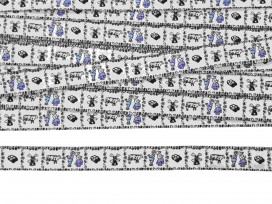 Sierband Delftsblauw De kusjes  15mm breed
