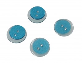 Kunststof knoop dubbel Aqua 17.5mm  619-S16