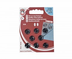 Drukknoop Zwart  opnaaibaar 11mm  8_stuks  nr3