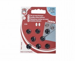 Drukknoop zwart opnaaibaar  10mm  8 stuks nr 2