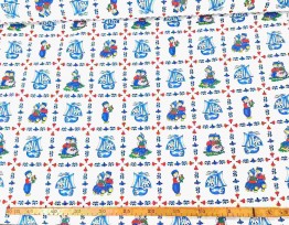 Delftsblauw  Boer en Boerin Gekleurd