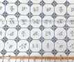 Delftsblauw  Linnen  Zwart motief