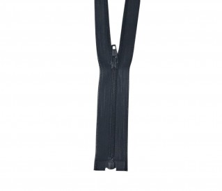 Deelbare japonrits. Zwart.  Lengte 55 cm  Bij een dichte rits is de totale breedte van de tanden ongeveer 4 mm. 