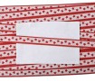 Sierband Wit met rode sterretjes en rode randen  12mm