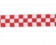 Sierband met rood/wite blokken  Breed:  15 mm