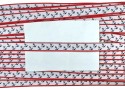 Sierband Wit met rode rand en blauwe ankers  12mm