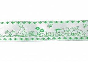 Sierband Groen met kip, kuiken en haasje  33mm