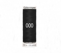 Gutermann garen 200 meter  Kleurnummer 000  Zwart  100% polyester  dtex 300
