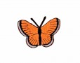 Vlinder applicatie Neon Oranje 3cm  1292