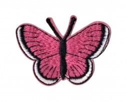 Vlinder applicatie Pink met wit randje  5 cm  30580